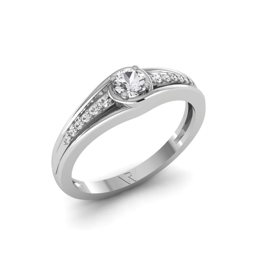 Aurore Yüzük Rodyum Gümüş Beyaz Elmas 0.34 Ct