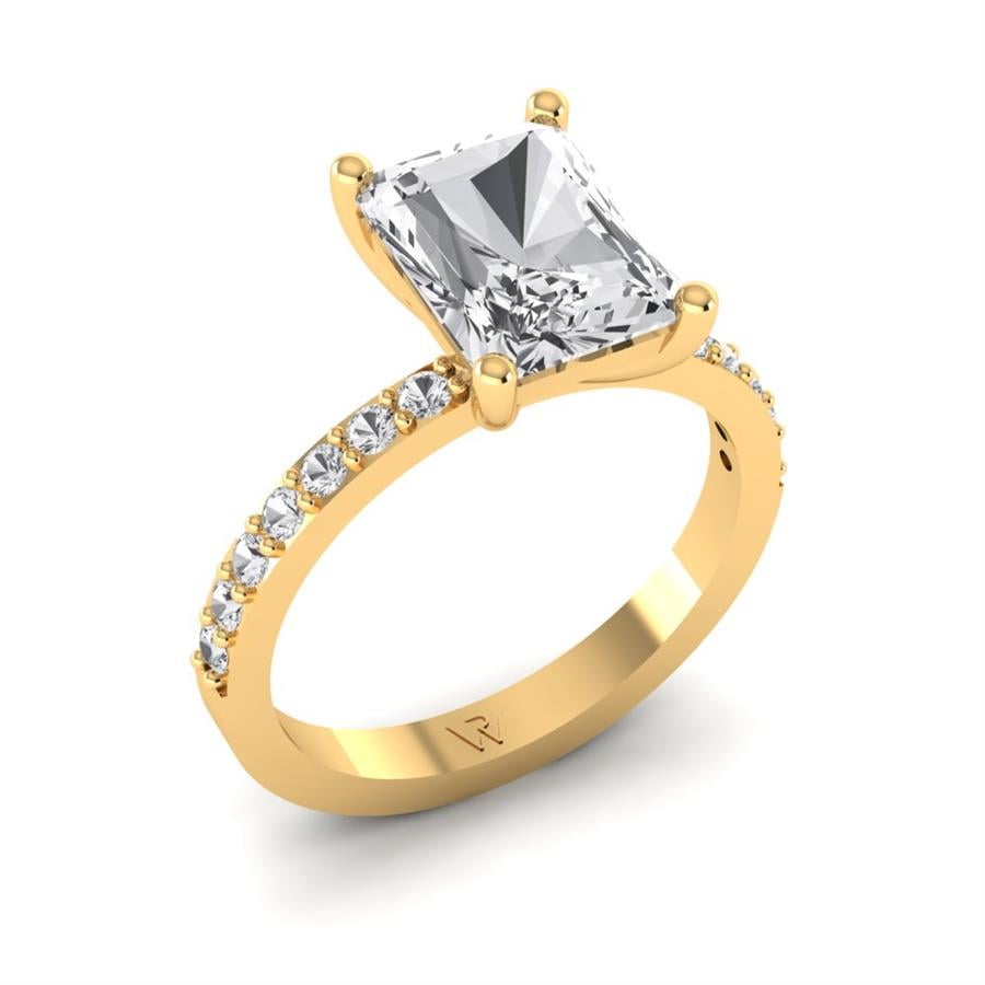 Berraklık Yüzük Gümüş Sarı Altın Kaplamalı Elmas 2.3 Ct