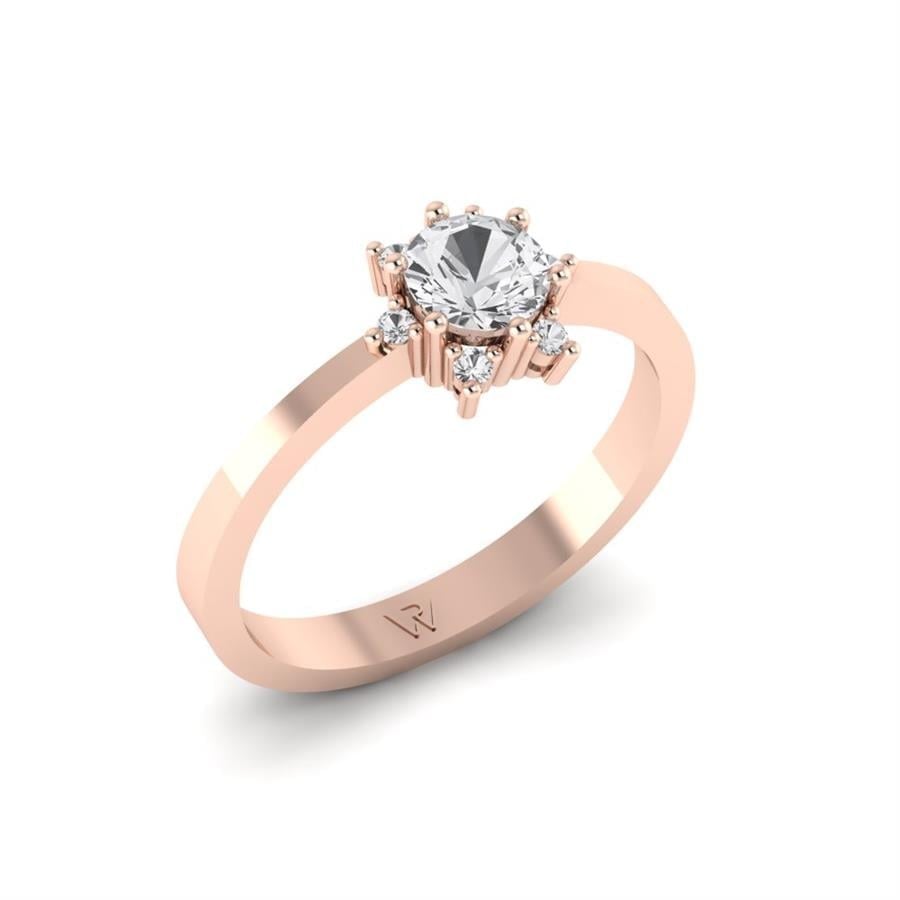 Bagues Floréa Argent Plaqué Or Rose Oxyde de zirconium 0.65 ct