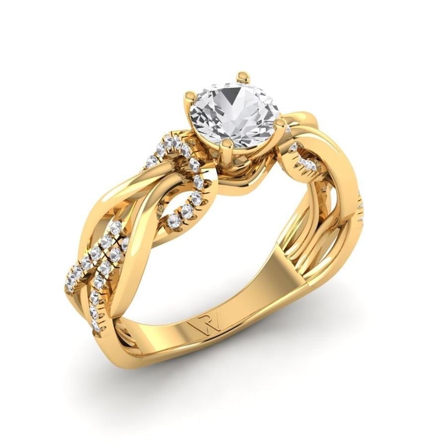 Bagues Lueur Argent Plaqué Or Jaune Diamant 1.05 ct