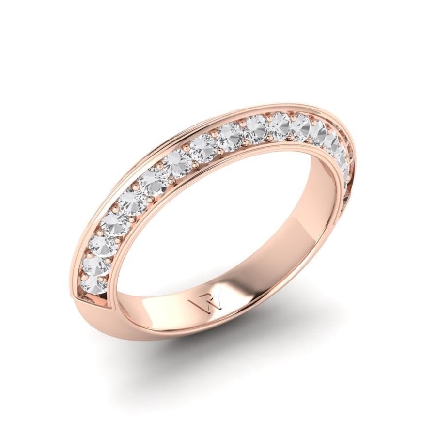 Bagues Majestic Argent Plaqué Or Rose Diamant 1 ct