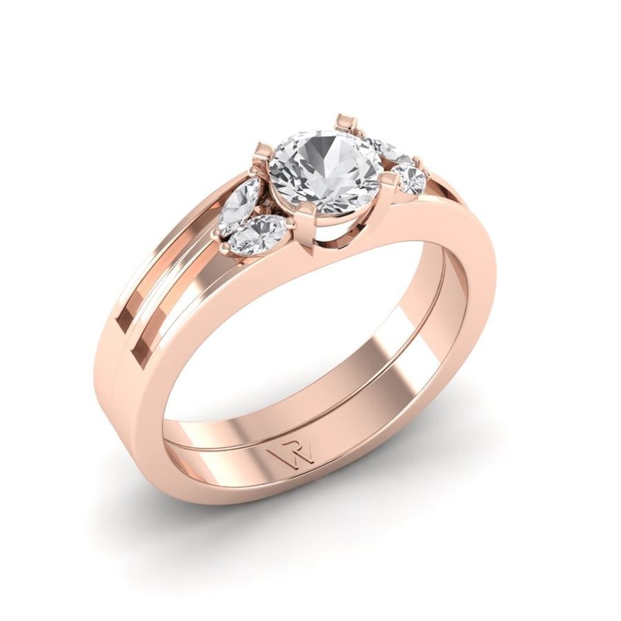 Natura Yüzük Gümüş Rose Altın Kaplama Zirkon 0.80 Ct
