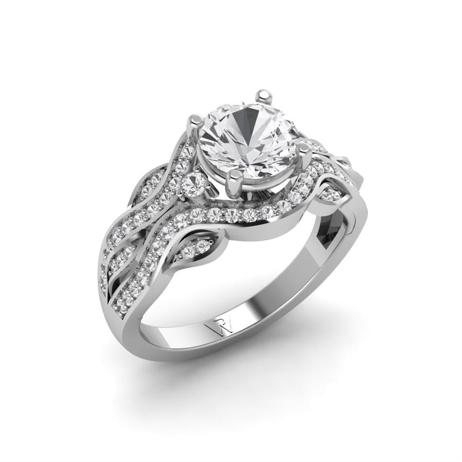 Bagues Ondine Argent Rhodié Blanc Oxyde de zirconium 1.32 ct