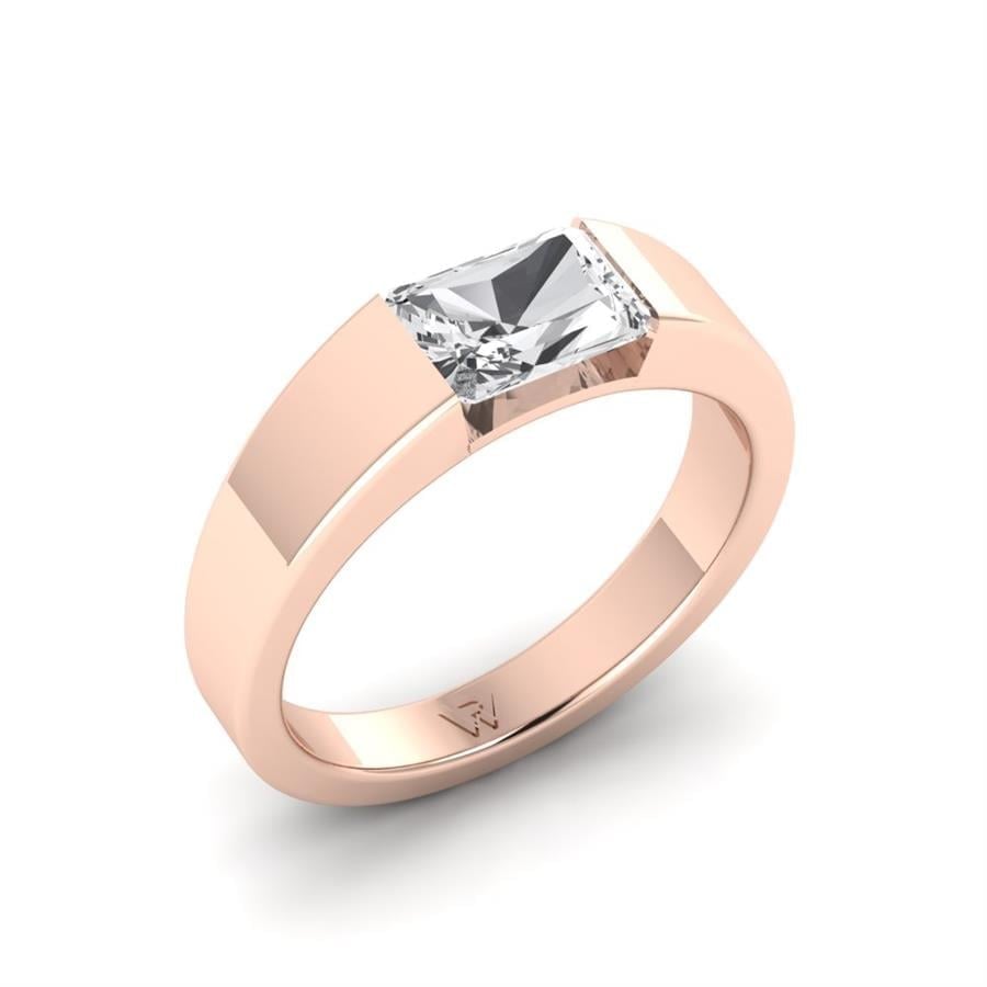 Bagues Radiante Or Rose Diamant 1 ct