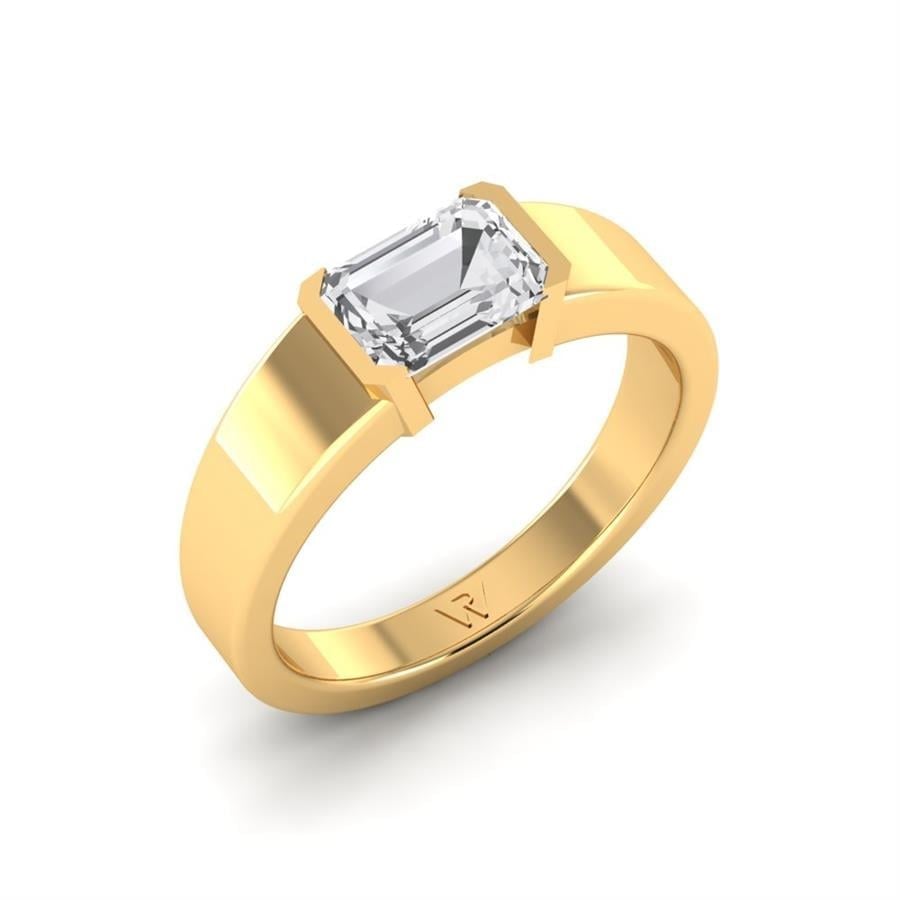 Bagues Rosaline Argent Plaqué Or Jaune Oxyde de zirconium 1.2 ct