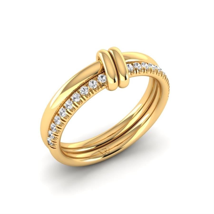 Bagues Uni Argent Plaqué Or Jaune Diamant 0.20 ct