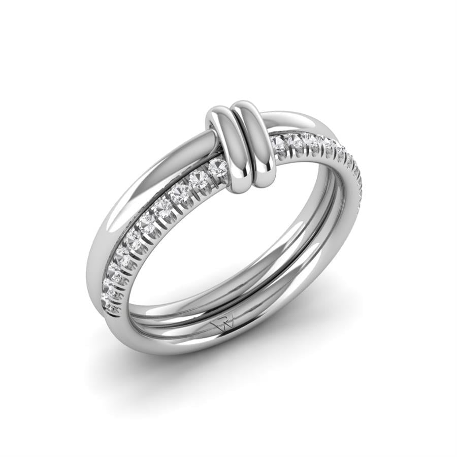 Bagues Uni Argent Rhodié Blanc Diamant 0.20 ct