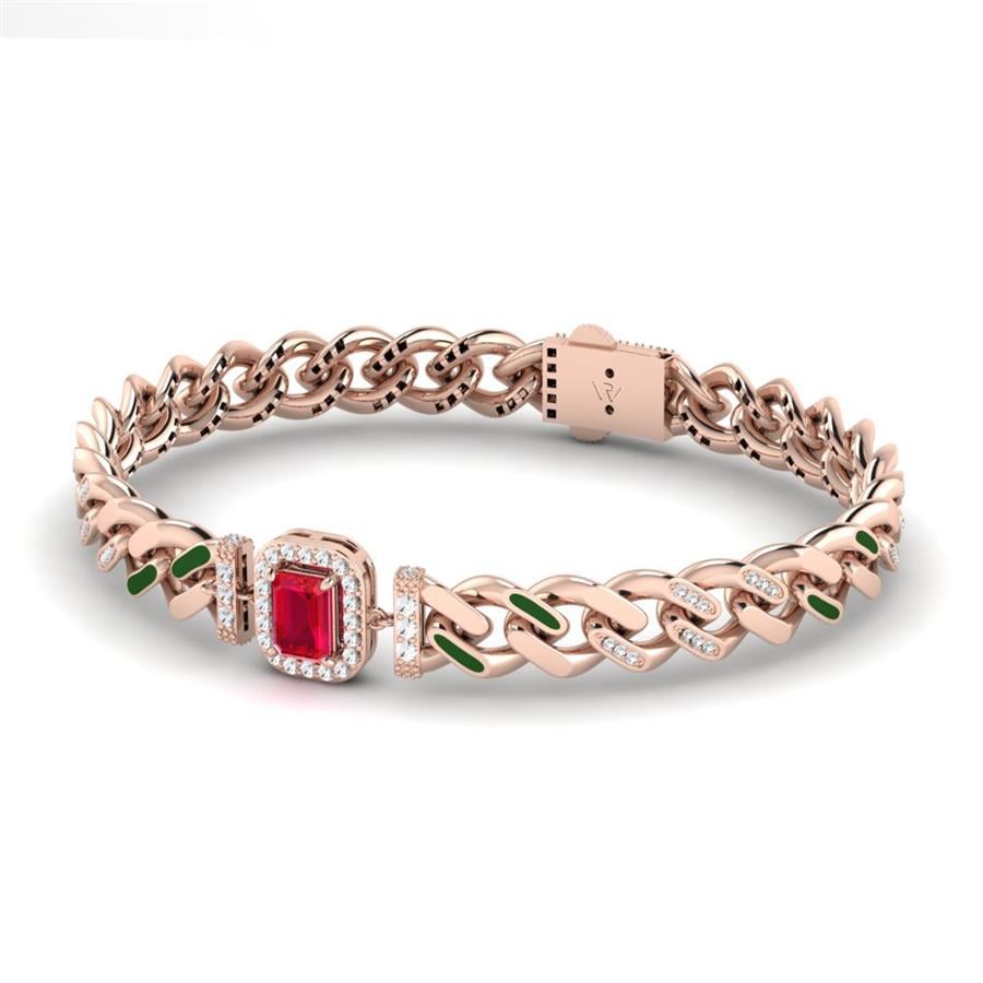 Kraliyet Rose Altın Bileklik - 2,86 Ct Yakut Kırmızı Taş