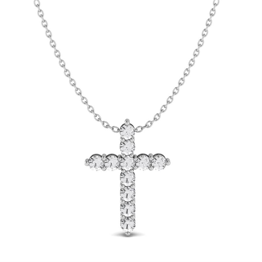 Colliers Croix Or Blanc Diamant 1.3 ct