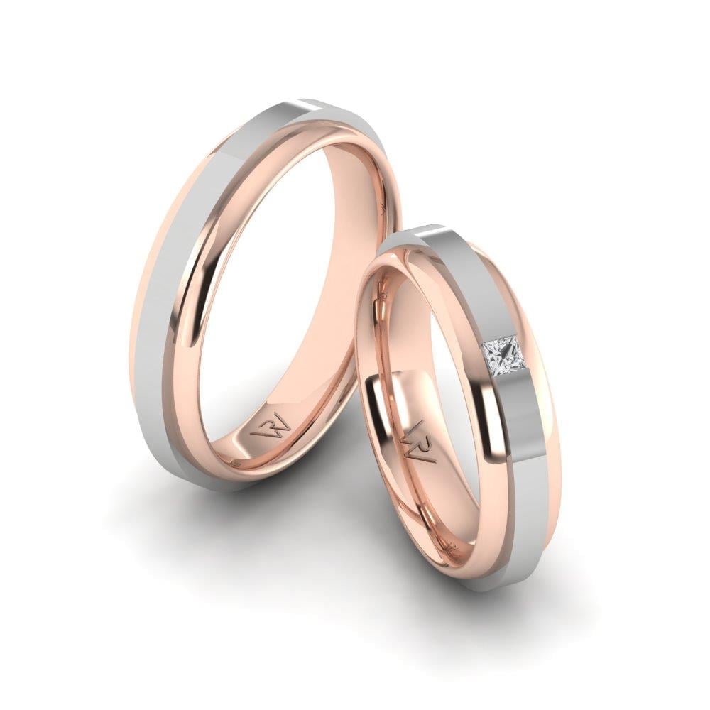 Eternigem Rose Ve Beyaz Altın Zirkon Taşlı Alyans