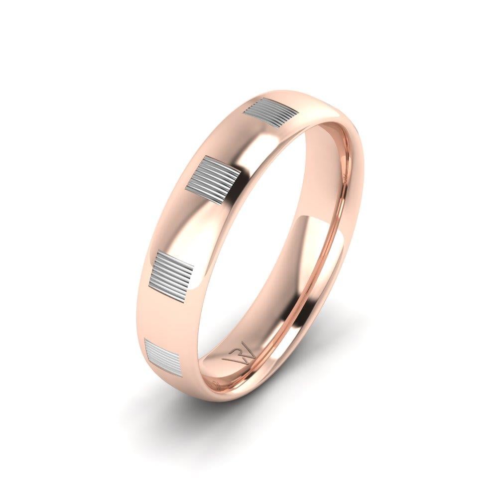 Everlasting Modern Erkek Alyans Rose Ve Beyaz Altın