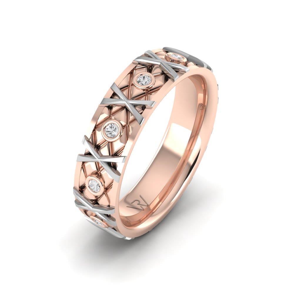 Forevera Rose Ve Beyaz Altın Zirkon Taşlı Kadın Alyans