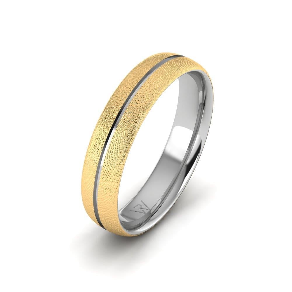 Modern Erkek Alyans Foreverrings Sarı Ve Beyaz Altın