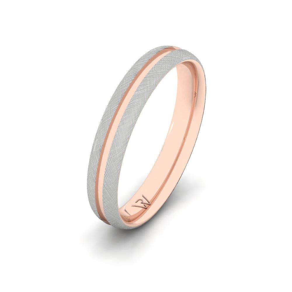 Infiniteshine Erkek Klasik Alyans Rose Ve Beyaz Altın