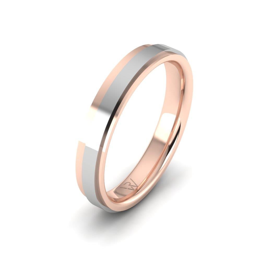Infinityra Klasik Erkek Alyans Rose Ve Beyaz Altın