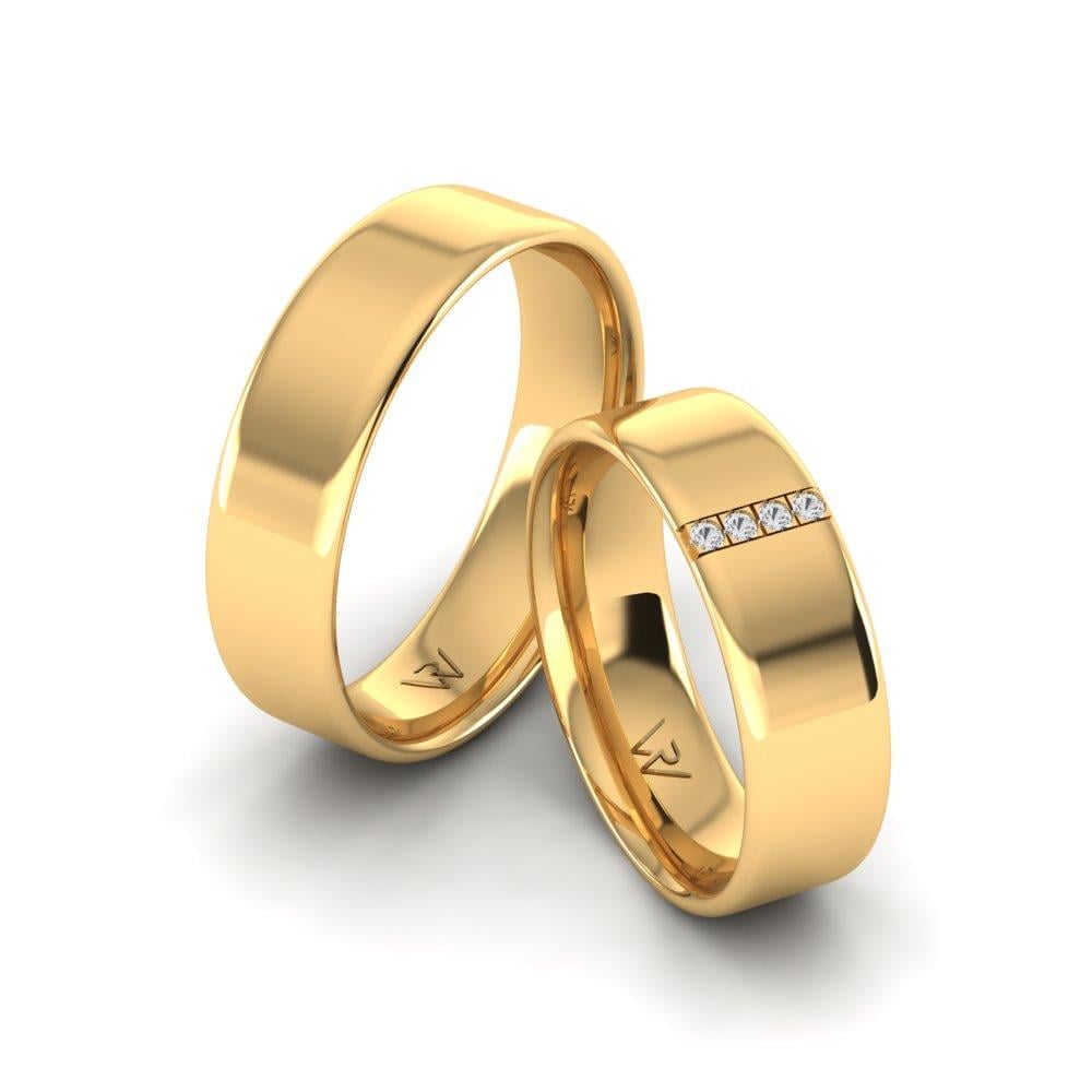 Lovelink Taşlı Sarı Altın Alyans Zirkon