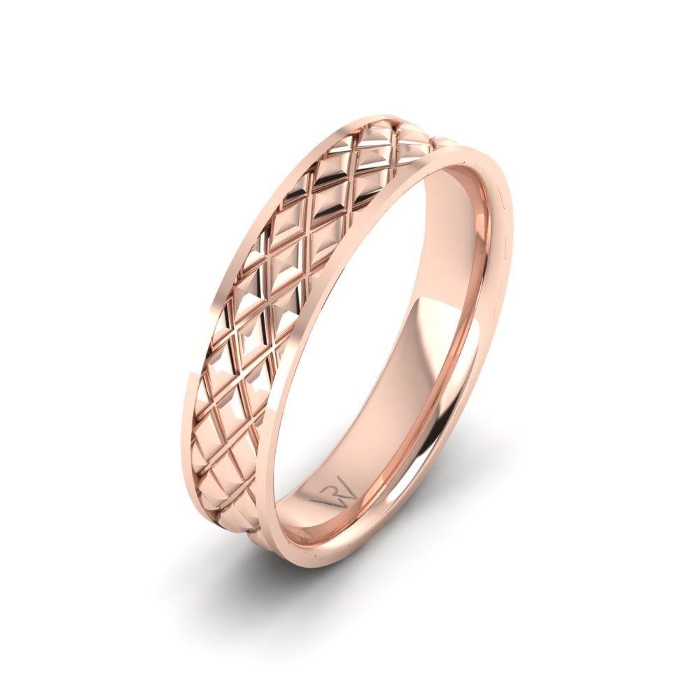 Lovelustre Rose Altın Modern Erkek Alyans