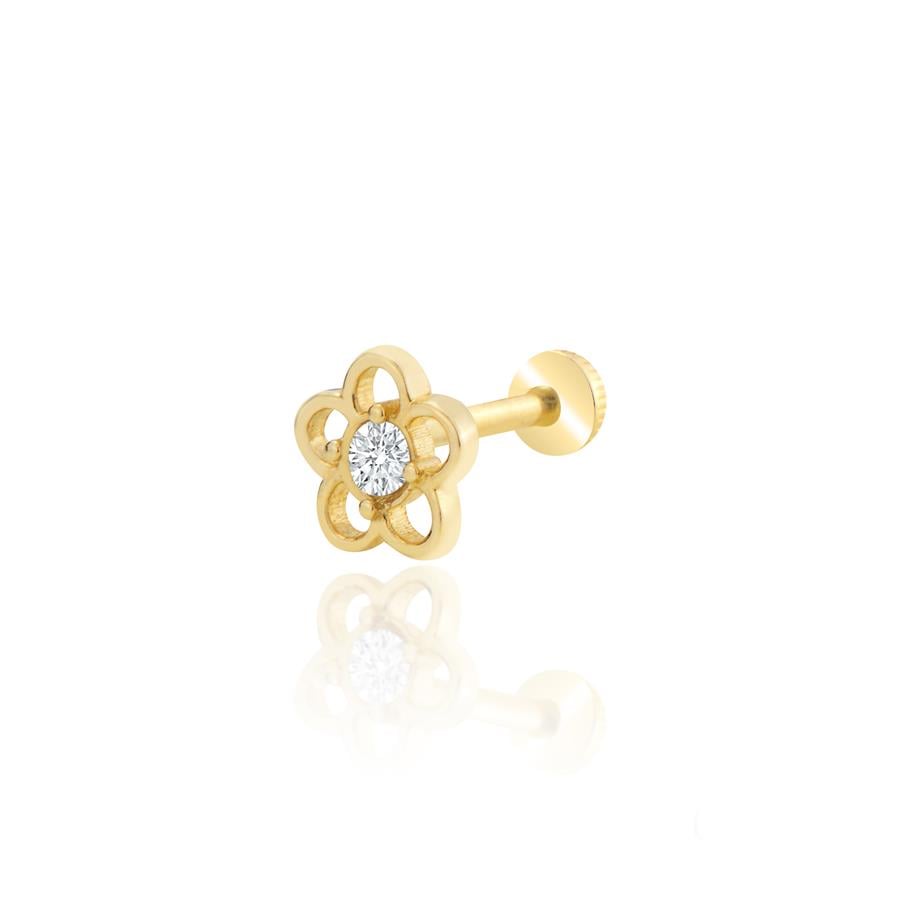 Kübik Zirkonya Düğün Çiçeği Piercing