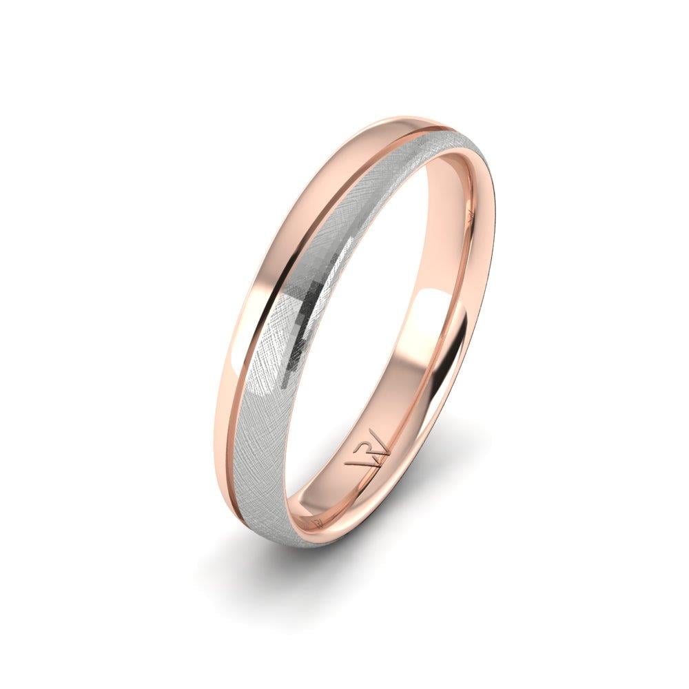 Klasik Erkek Alyans Promisecharm Beyaz Ve Rose Altın
