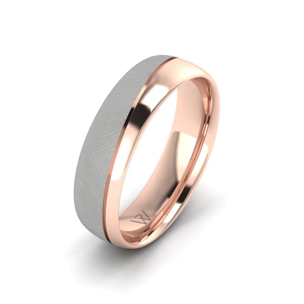 Pureaffection Klasik Erkek Alyans Rose Ve Beyaz Altın