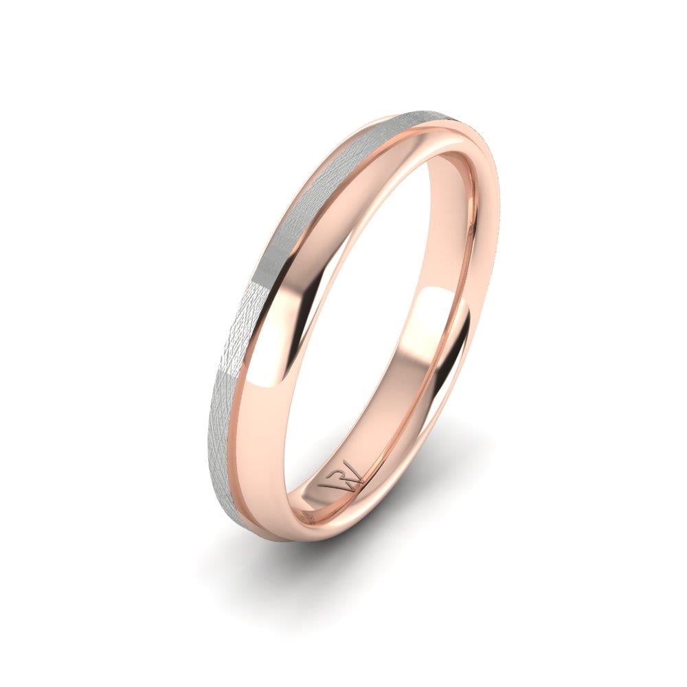 Klasik Erkek Alyans Scintillify Rose Altın Ve White
