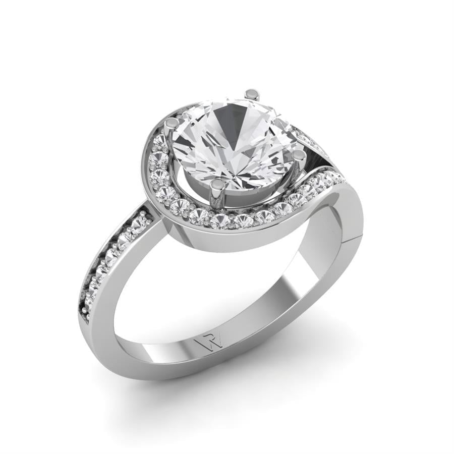 Solitaires Aéloria Argent Rhodié Blanc Oxyde de zirconium 2.35 ct