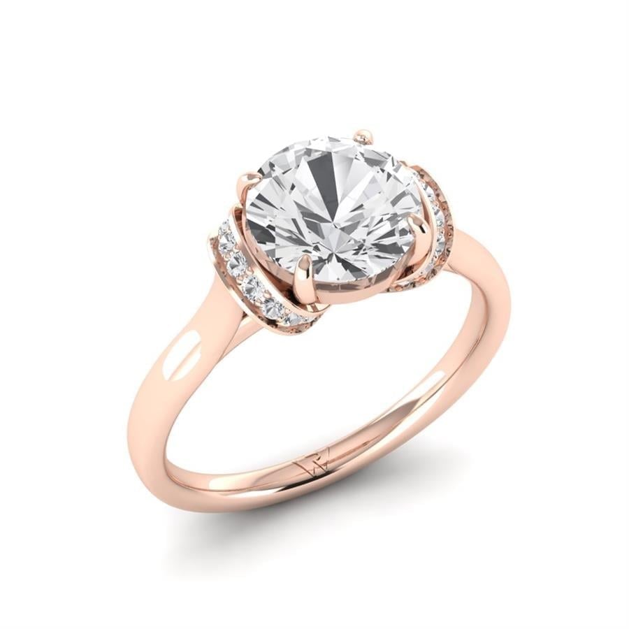 Solitaires Auralis Argent Plaqué Or Rose Oxyde de zirconium 2.25 ct