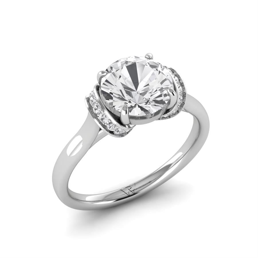 Solitaires Auralis Argent Rhodié Blanc Oxyde de zirconium 2.25 ct