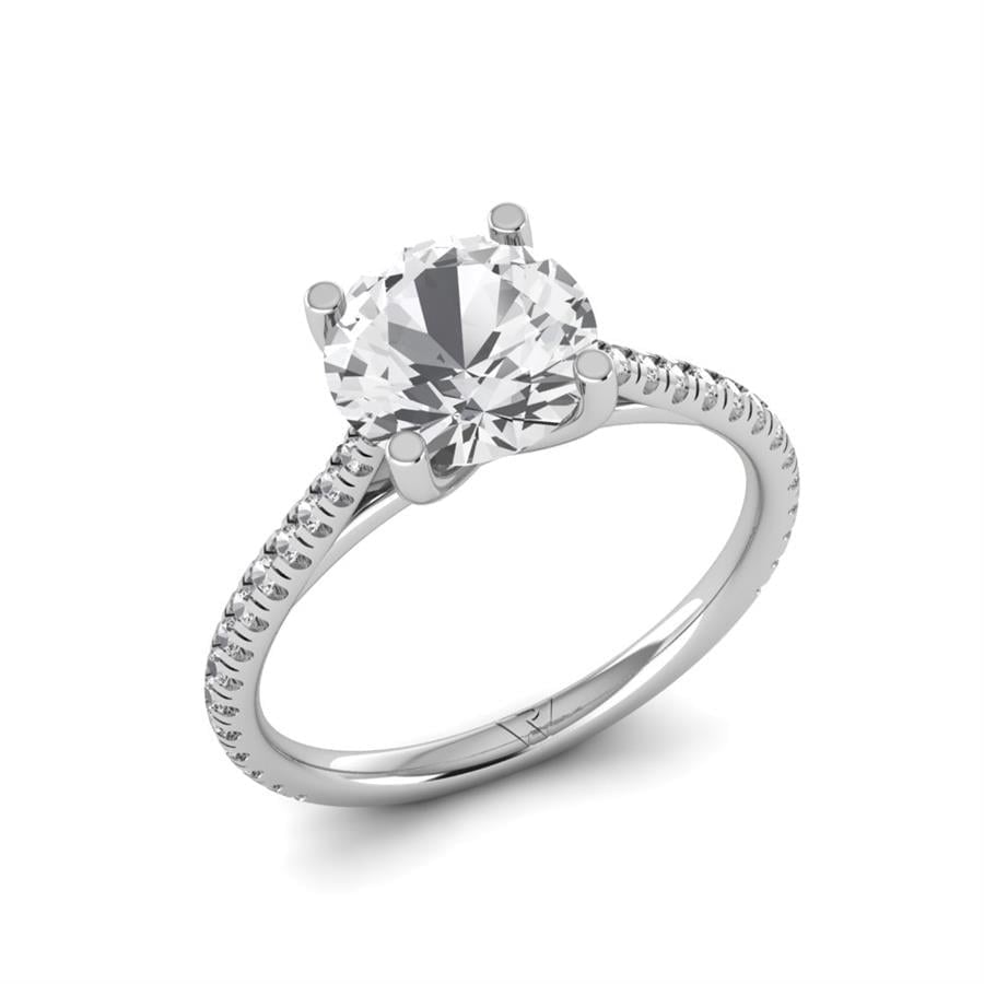 Solitaires Avenelle Argent Rhodié Blanc Oxyde de zirconium 2.15 ct