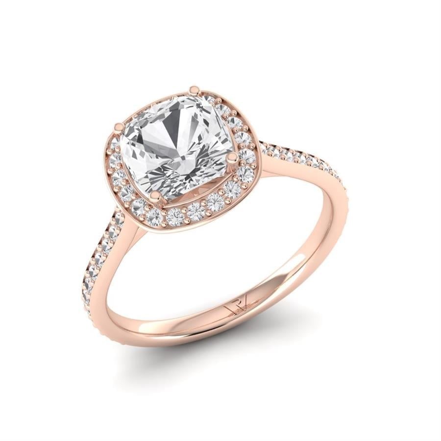 Solitaires Calina Argent Plaqué Or Rose Oxyde de zirconium 2.35 ct
