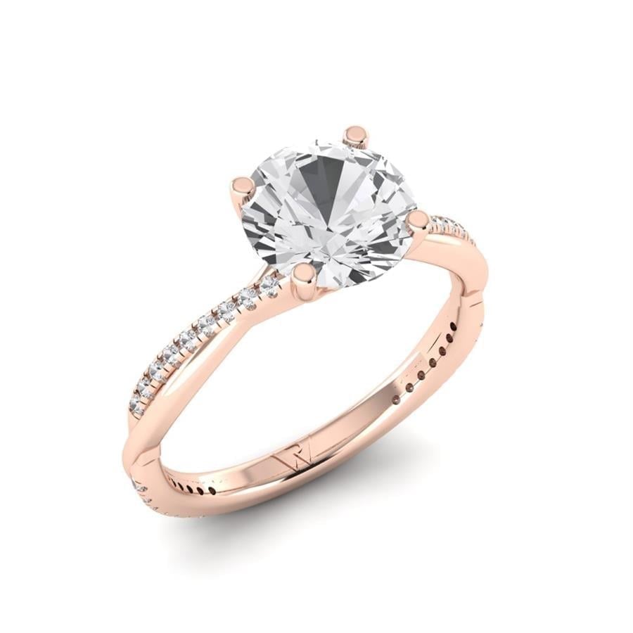 Solitaires Douceur Argent Plaqué Or Rose Oxyde de zirconium 2.15 ct