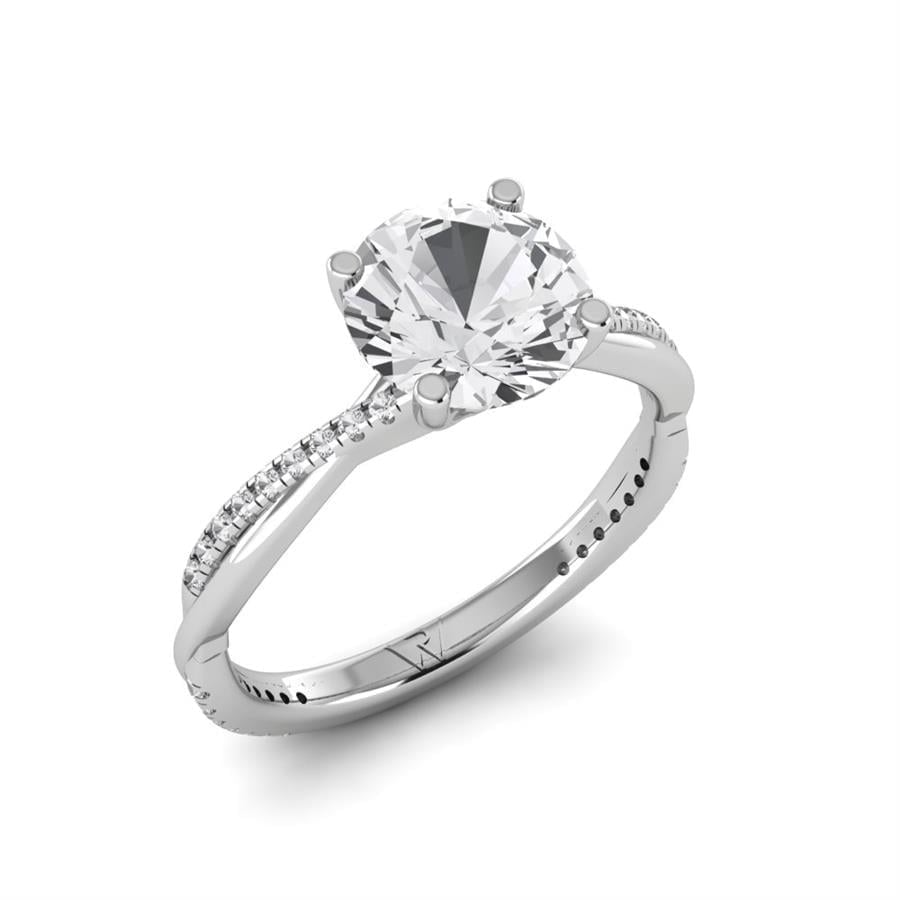 Solitaires Douceur Argent Rhodié Blanc Diamant 2.15 ct