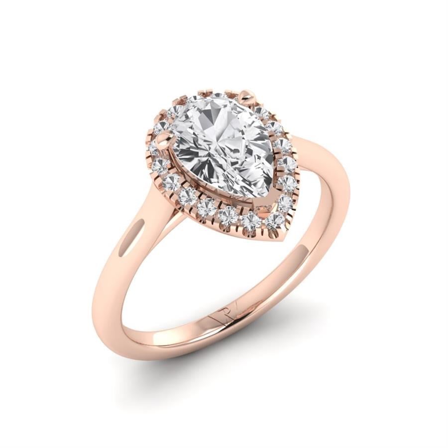 Solitaires Glacine Argent Plaqué Or Rose Diamant 2.15 ct