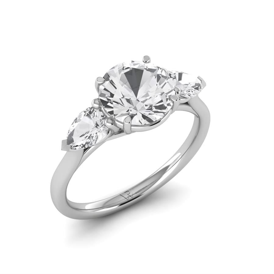 Solitaires Halo Or Blanc Oxyde de zirconium 2.7 ct