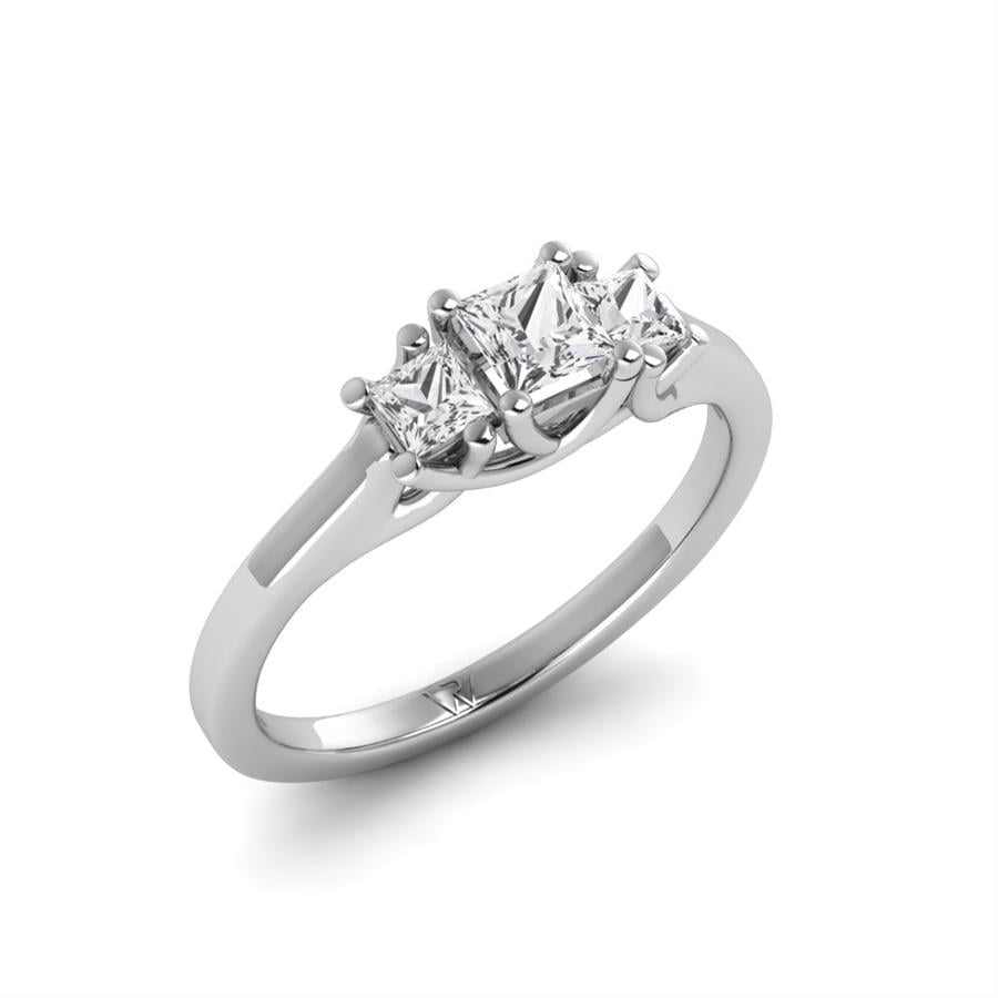 Solitaires Intense Argent Rhodié Blanc Diamant 0.60 ct