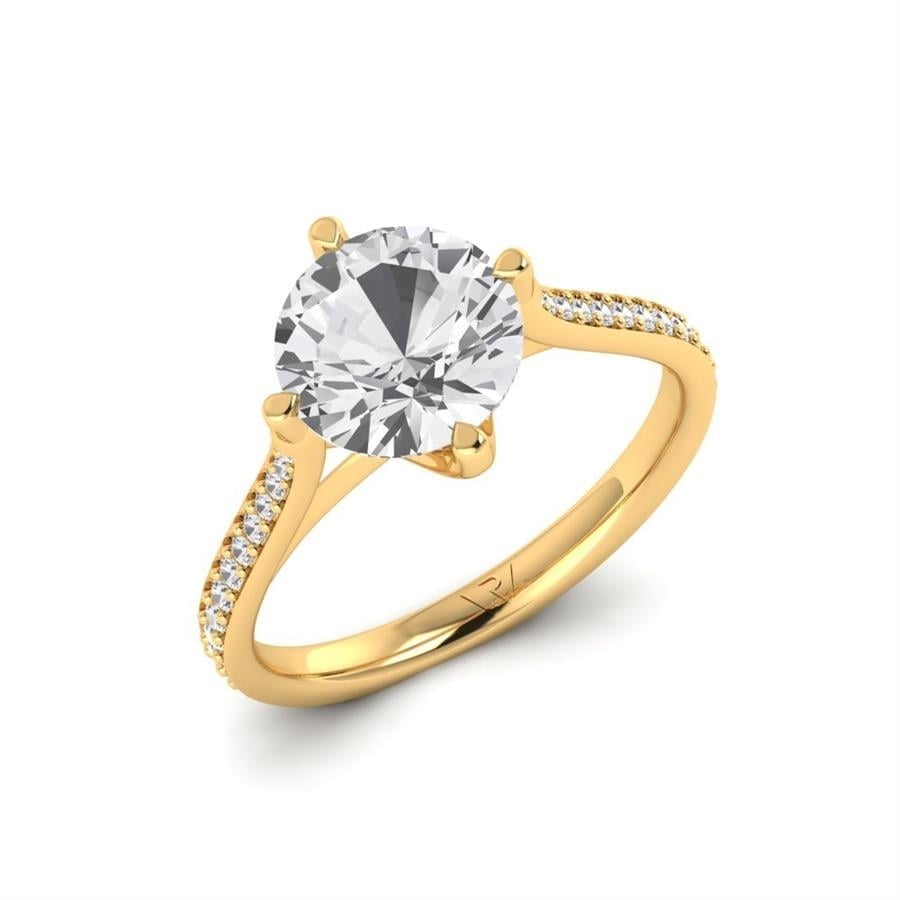 Solitaires Liora Argent Plaqué Or Jaune Diamant 2.20 ct