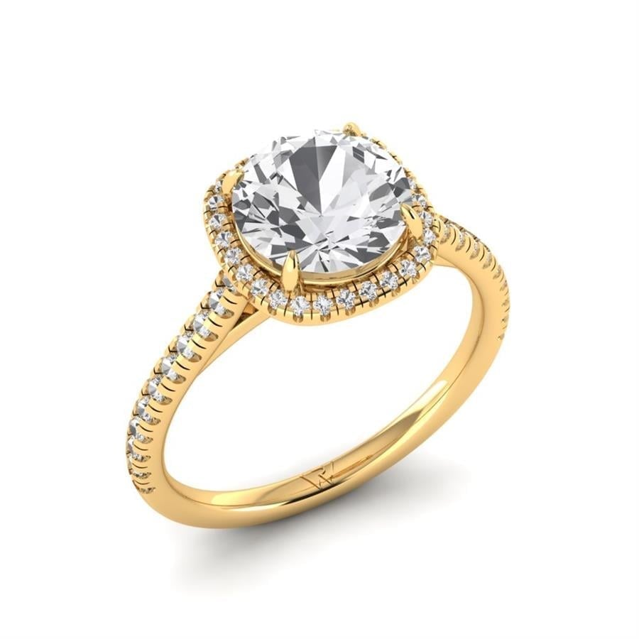 Solitaires Lumière Argent Plaqué Or Jaune Oxyde de zirconium 2.4 ct