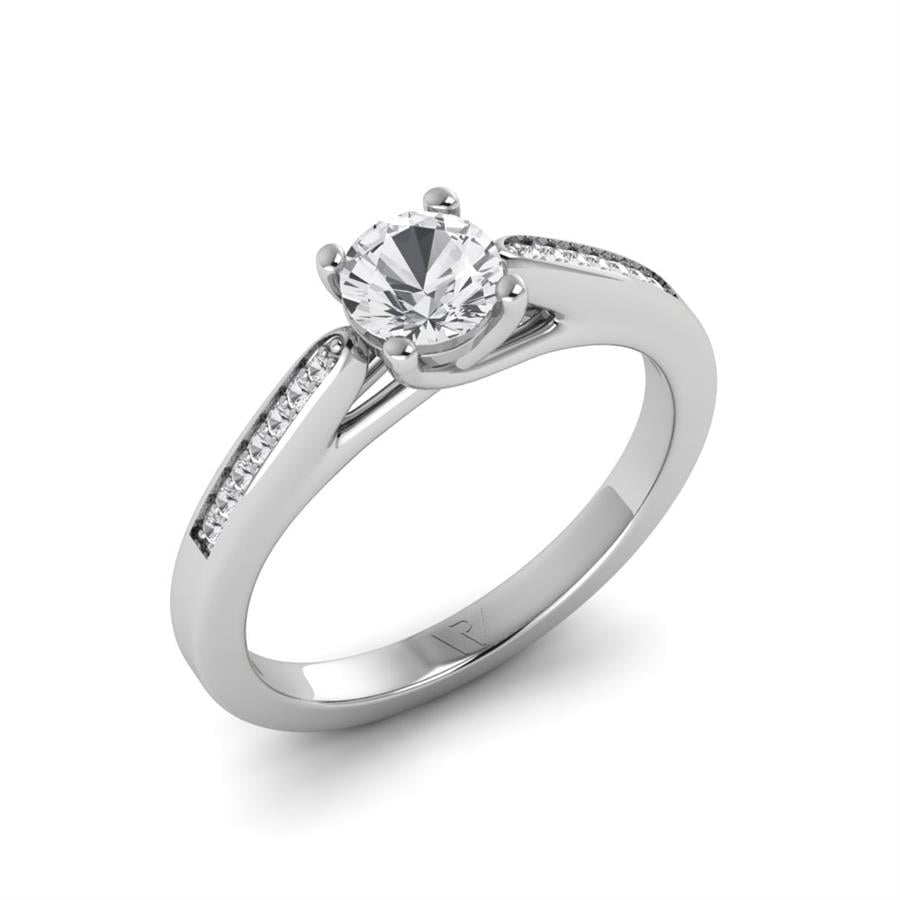 Solitaires Lunelle Or Blanc Oxyde de zirconium 0.65 ct
