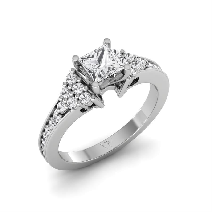 Solitaires Lys Argent Rhodié Blanc Diamant 1 ct