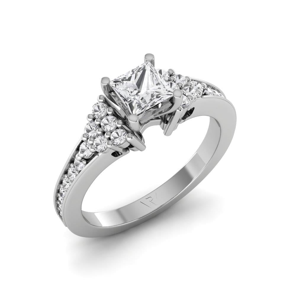 Solitaires Lys Or Blanc Oxyde de zirconium 1 ct
