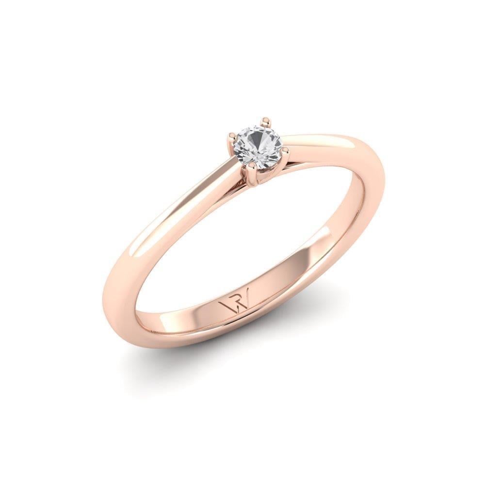 Solitaires Magnifique Or Rose Diamant 0.10 ct