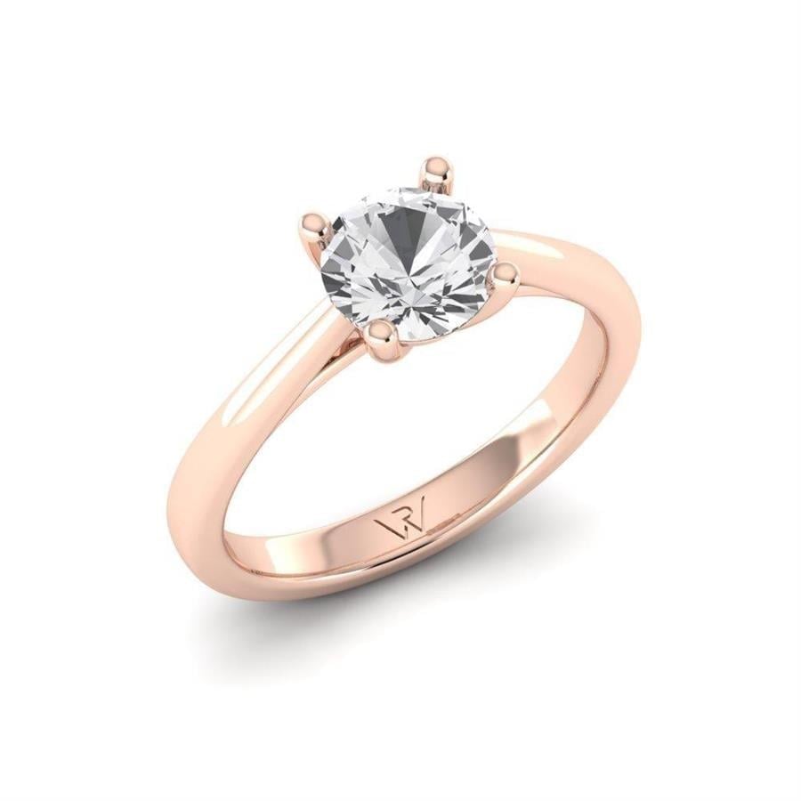 Solitaires Magnifique Or Rose Diamant de Synthèse 2 ct