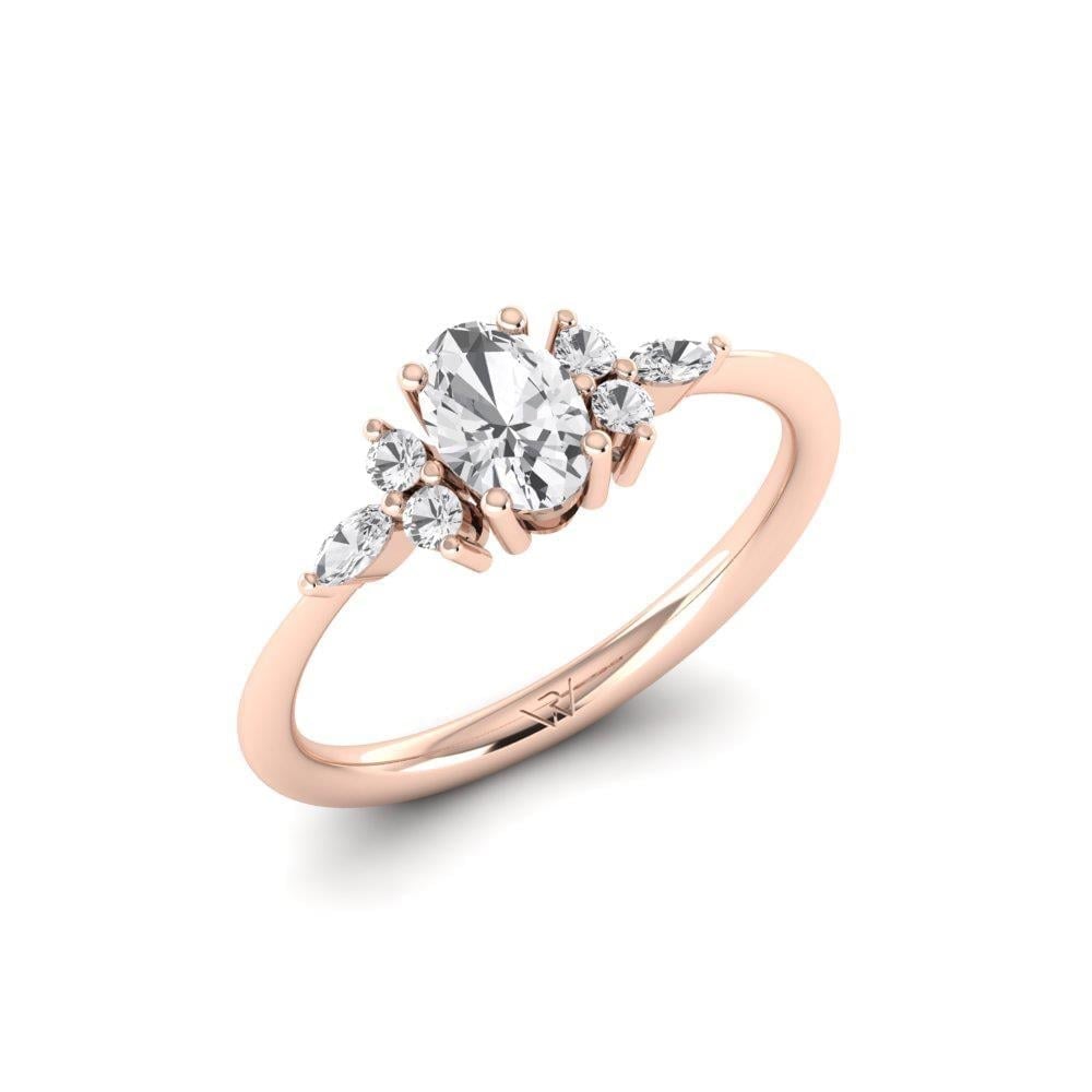 Solitaires Miralys Argent Or Rose 1.088 ct