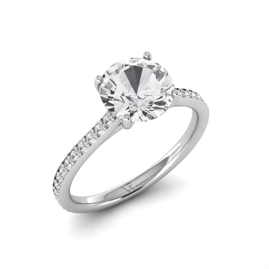 Solitaires Mirellon Argent Rhodié Blanc Oxyde de zirconium 2.20 ct