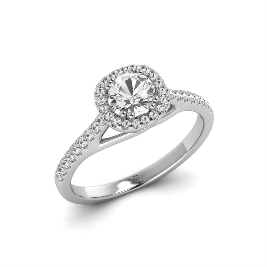 Solitaires Miroir Argent Rhodié Blanc Oxyde de zirconium 0.67 ct