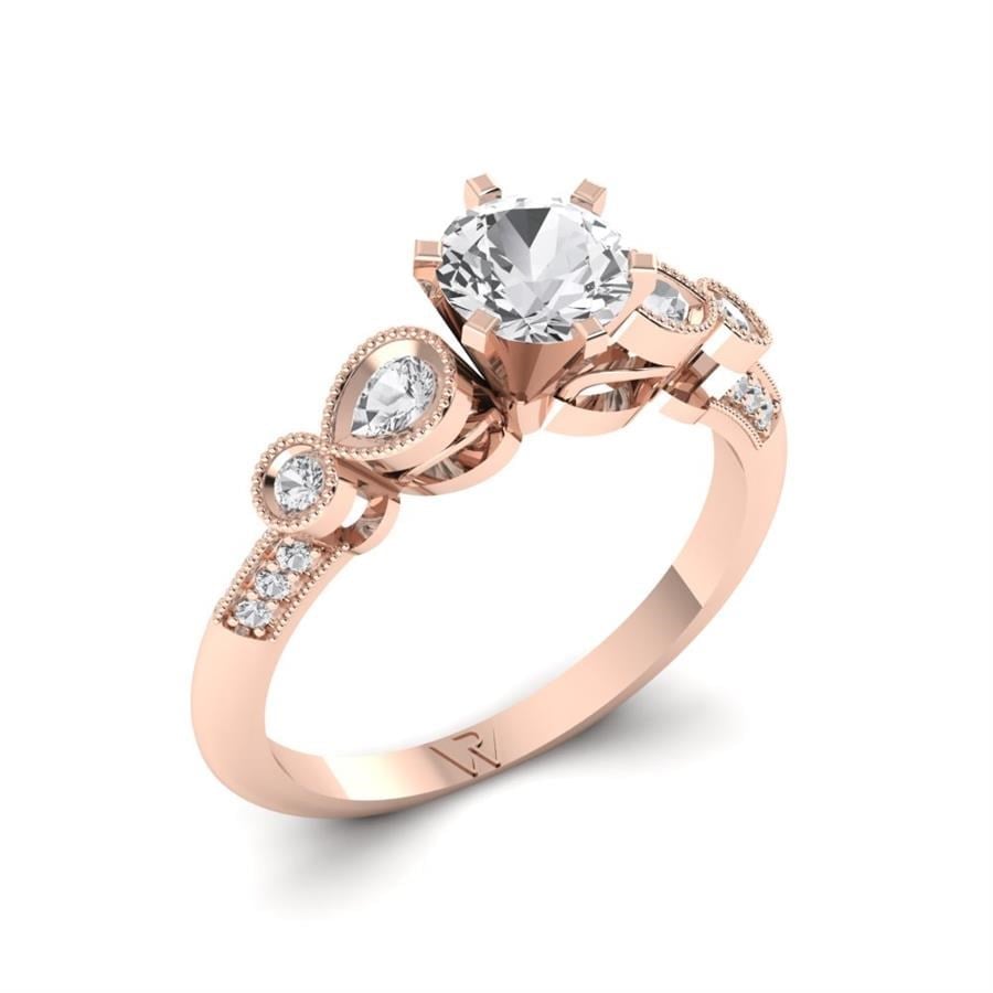Solitaires Mélodie Argent Plaqué Or Rose Diamant 1.05 ct