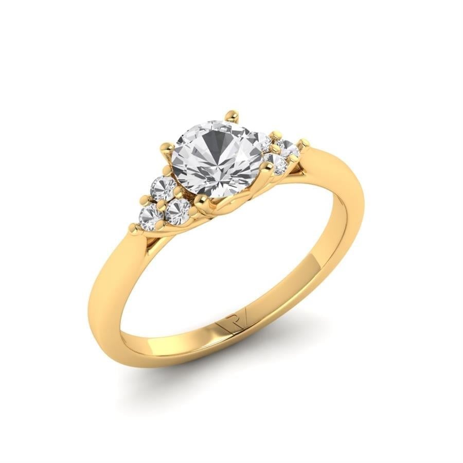 Solitaires Nacrée Argent Plaqué Or Jaune Diamant 0.8 ct