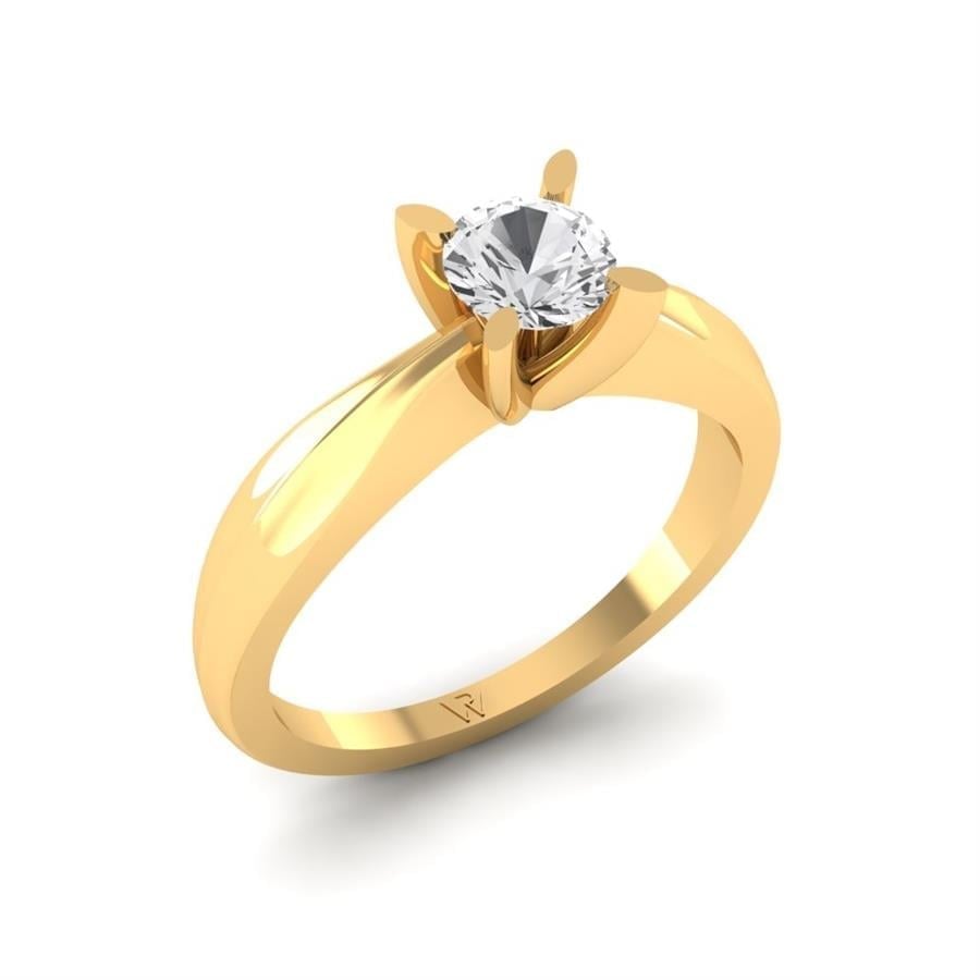 Solitaires Pétale Or Jaune Oxyde de zirconium 0.50 ct