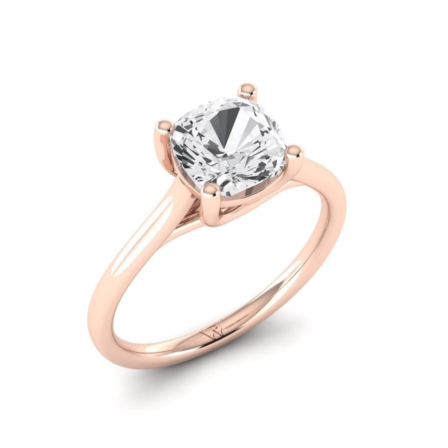 Solitaires Quatuor Argent Plaqué Or Rose Diamant 2 ct