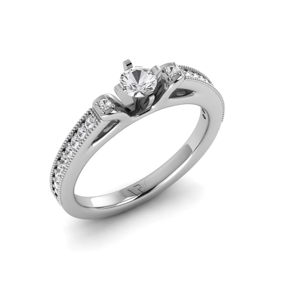 Solitaires Ravive Argent Rhodié Blanc Diamant 0.40 ct